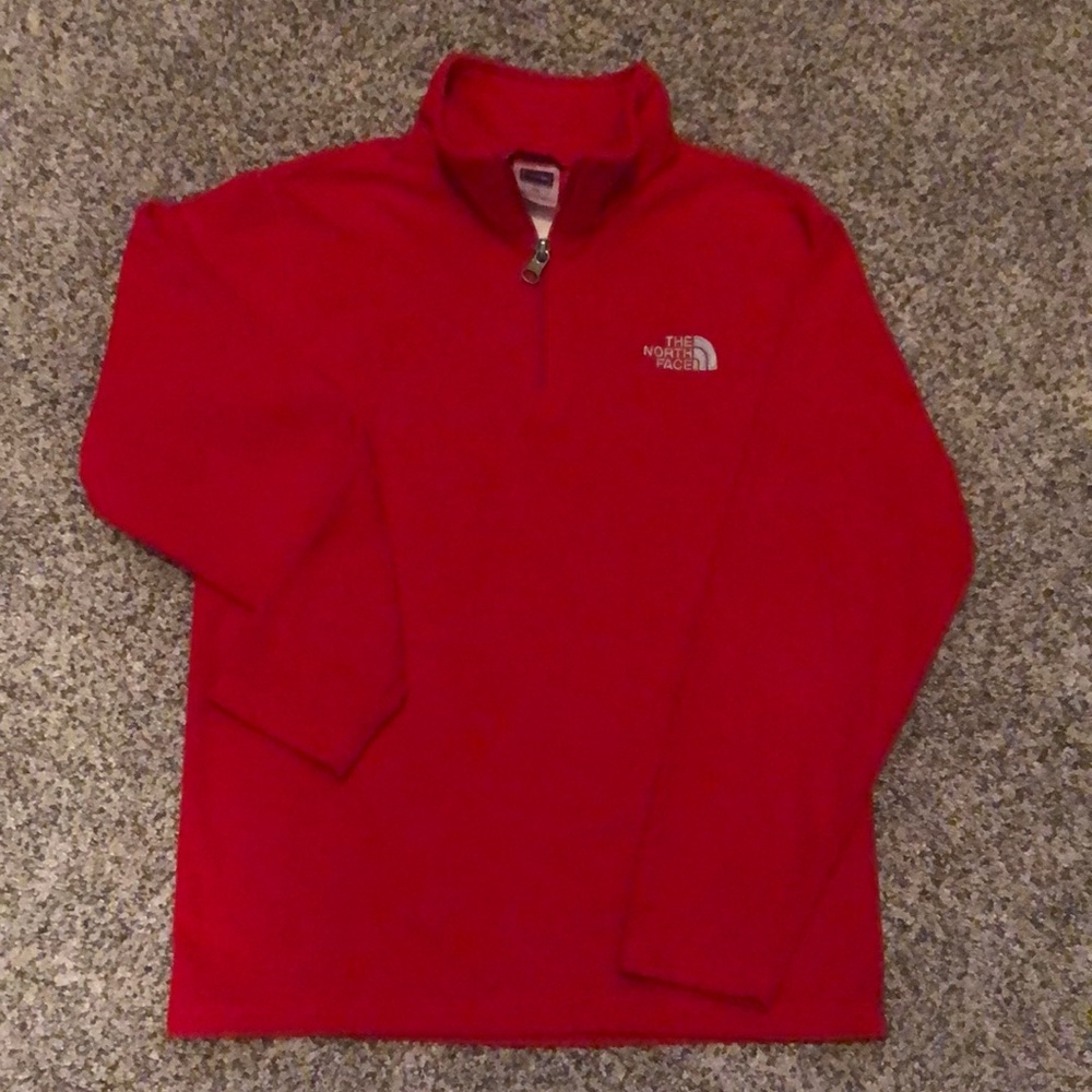 1/4 zip red North Face pullover